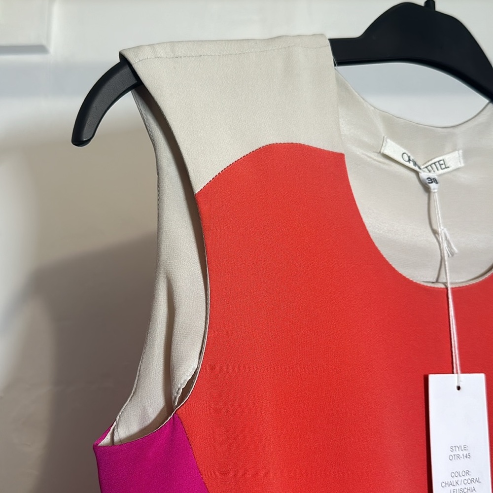 NWT Ohne Titel Chalk / Coral / Fuschia Silk Sleeveless Top Size EU-38 - Picture 6 of 11